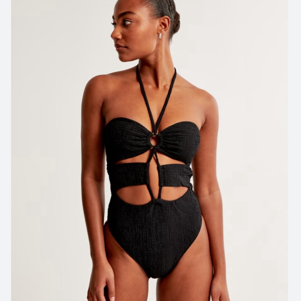 Abercrombie & Fitch Black Cutout One Piece Swimsuit